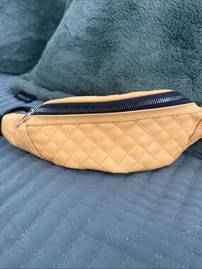 Quilted Yellow Leather Waist Bag